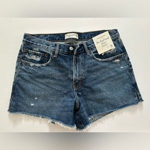 Abercrombie & Fitch Women’s Mid-Rise Boyfriend Denim Shorts, Size 30